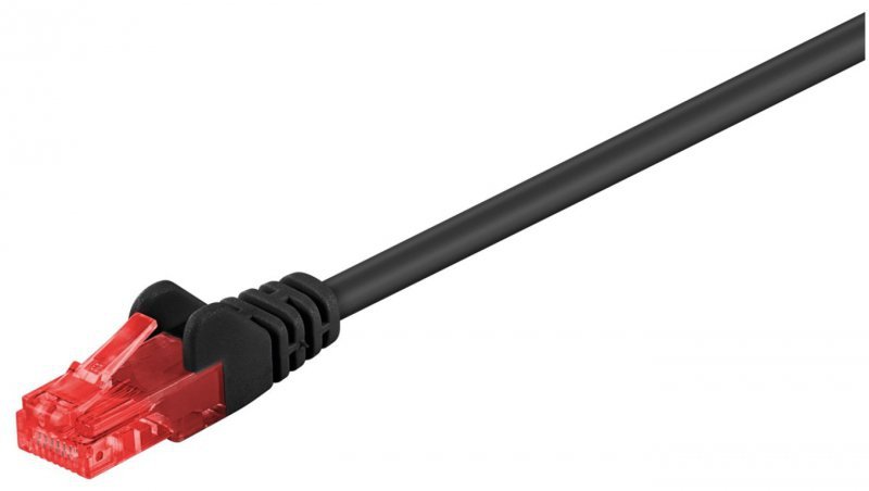 CAT 6Kabel łączący, U/UTP, czarny - Długość kabla 0.25 m