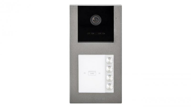 Stacja bramowa czterolokatorska z czytnikiem RFID. Kamera Full HD, kąt widzenia ok. 125 Vidos 2IP S201-4