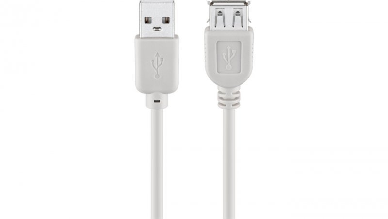 Przedłużacz USB 2.0 Hi-Speed, Szary - Długość kabla 5 m