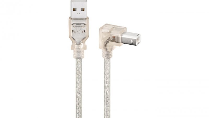 Kabel USB 2.0 Hi-Speed 90, Przezroczysty - Długość kabla 0.5 m