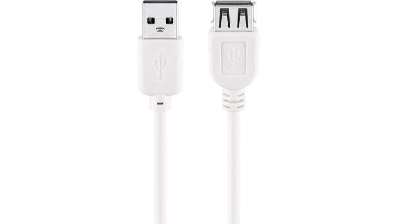 Przedłużacz USB 2.0 Hi-Speed, Biały - Długość kabla 0.6 m