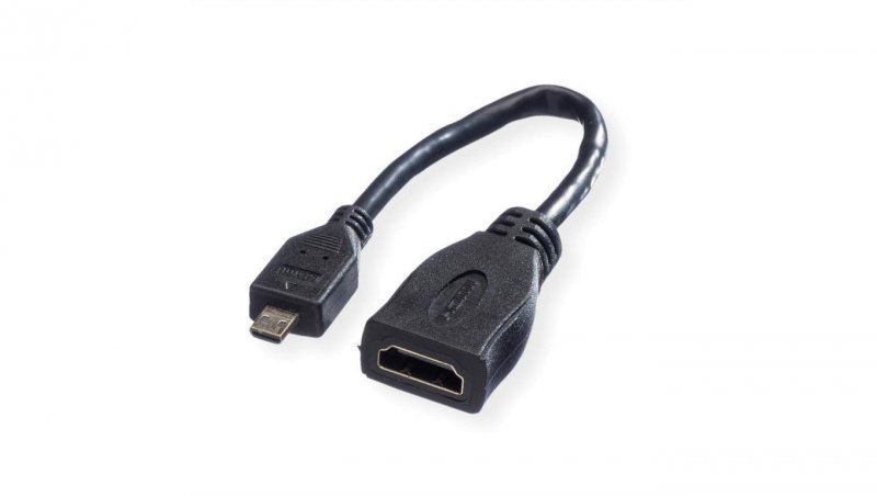 VALUE Kabel HDMI High Speed z Ethernetem, HDMI F - Micro HDMI M, 0,15 m