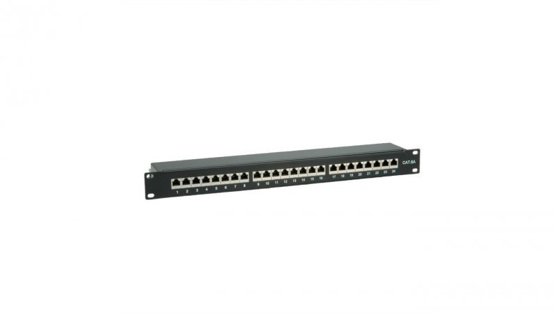 VALUE Cat.6A (Class EA) 19 panel krosowy, 24 porty, STP, czarny