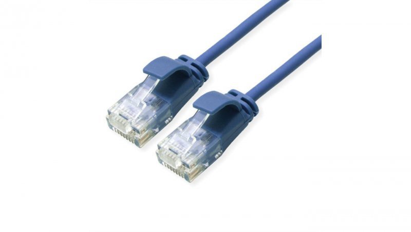 ROLINE UTP Data Center Patch Cord Cat.6A (Class EA), LSOH, bardzo cienki, niebieski, 0,5 m
