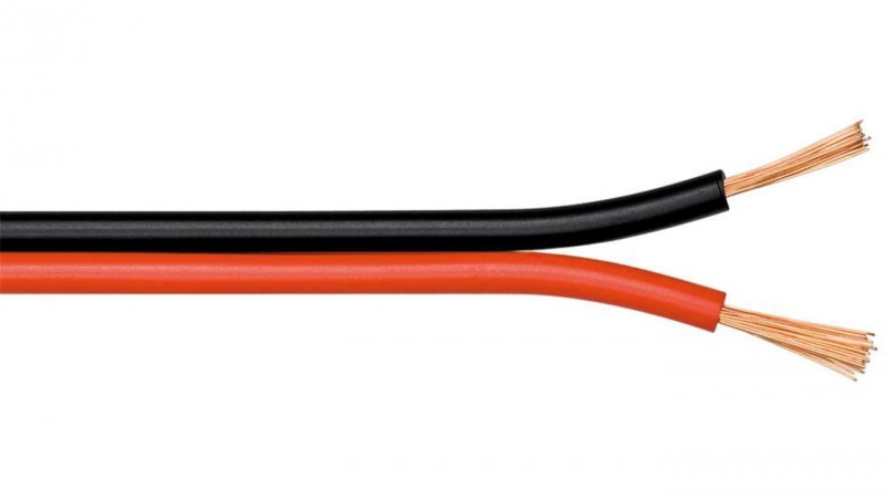 Kabel głośnikowy Czerwony czarny CCA - Długość kabla 25 m