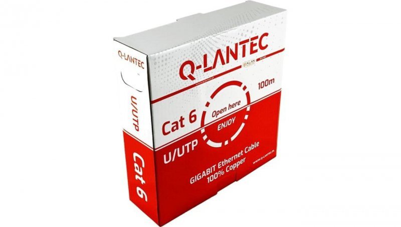 Kabel teleinformatyczny UTP kat.6 PVC Eca szary Q-LANTEC /100m/