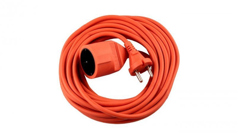 Przedłużacz Ogrodowy Kabel Budowlany Pojedynczy 1 Gniazdo 10m Pomarańczowy Sznur GRIDEN Lumiled