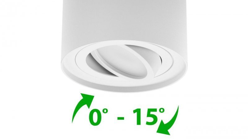 Oprawa Natynkowa HALOGENOWA Spot Tuba Ruchoma GU10 Okrągła Biała 125mm AMAT-XL LUMILED