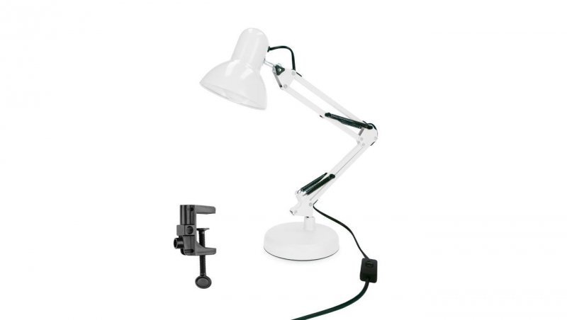 Lampka biurkowa biała PIXI White E27 zestaw podstawa i klips EDO777536 EDO