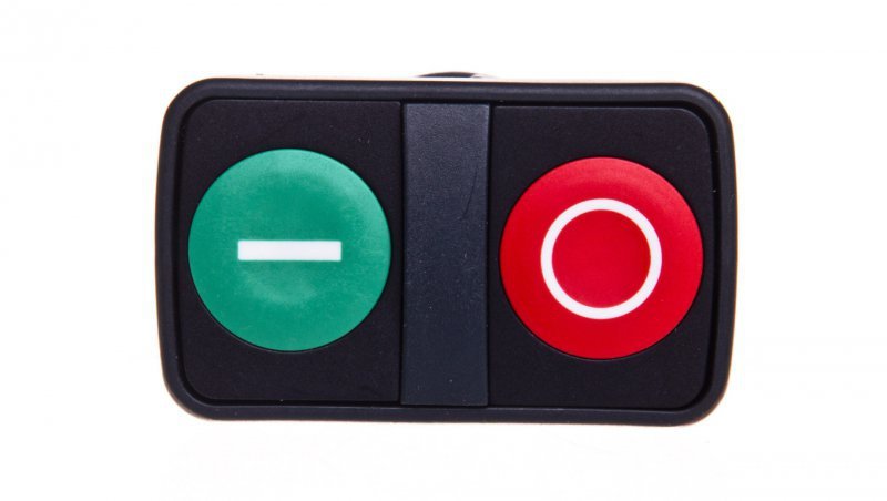 Napęd przycisku dwuklawiszowego I/O zielono/czerwony z samopowrotem IP66 ZB5AA7341