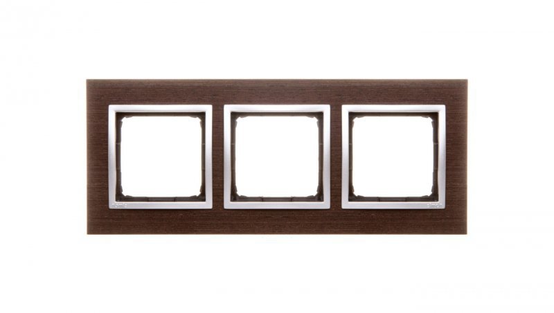Simon 54 Nature Ramka potrójna drewno SREBRNE WENGE DRN3/84