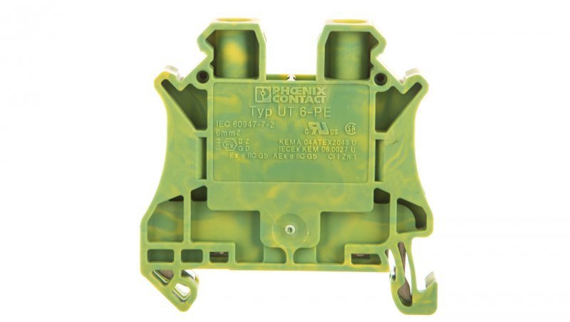 Złączka szynowa ochronna 2-przewodowa 0,2-10mm2 zielono-żółta UT 6-PE 3044157