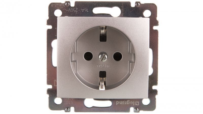 VALENA Gniazdo pojedyncze SCHUKO aluminium 770121