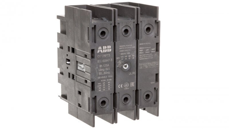 Rozłącznik izolacyjny 3P 125A bez napędu do wbudowania OT125FT3 1SCA105060R1001