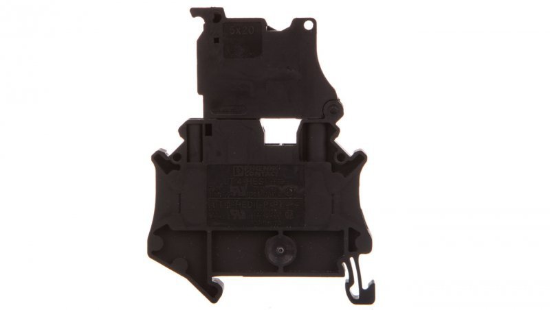 Złączka szynowa z bezpiecznikiem 5x20 6,3A 2-przewodowa 4mm2 czarna UT 4-HESI (5X20) 3046032