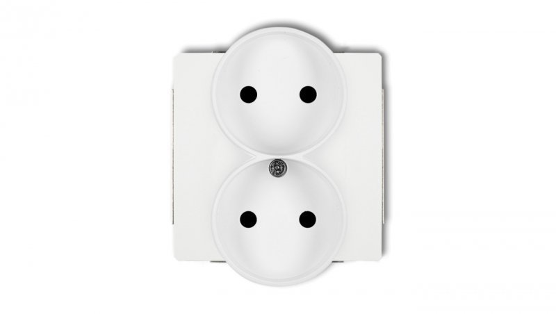 DECO Gniazdo podwójne b/u 2x2P biały DGPR-2