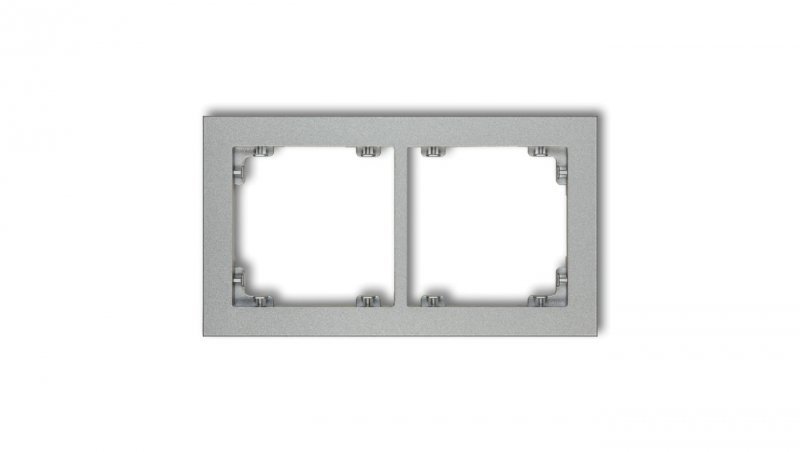 DECO Ramka podwójna srebrny metalik 7DR-2