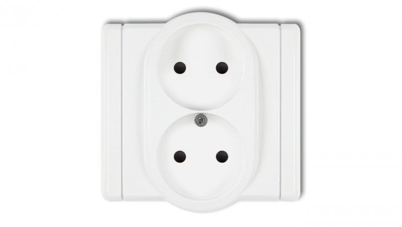 FLEXI Gniazdo podwójne b/u biały FGP-2p