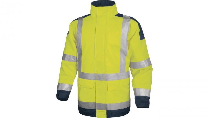 Kurtka ostrzegawcza ocieplana z poliestru Oxford powlekanego poliuretanem kl. 3 kol.żółty fluo-granatowy roz.XL CORP EASYVJMXG
