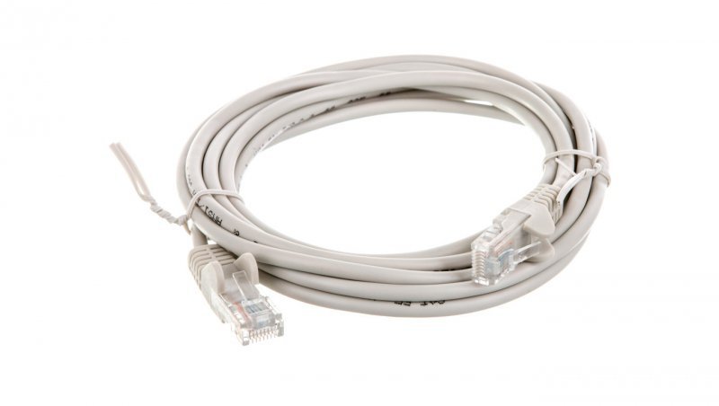 Kabel krosowy patchcord U/UTP kat.5e CCA szary 3m 68367