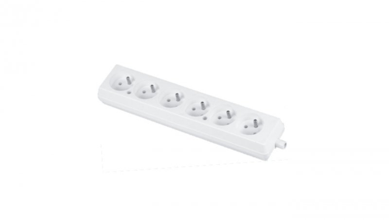 Gniazdo przenośne sześciokrotne 16A 2P+Z 250V białe GN-670