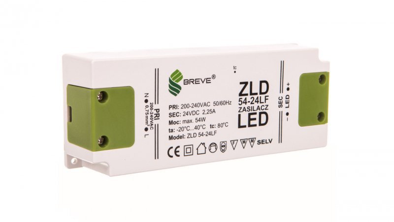 Zasilacz LED 24V DC 54W ZLD 54-24LF 2,25A 19724-9014