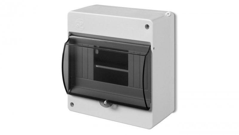 Rozdzielnica modułowa 1x6 natynkowa IP20 MINI S-6 zacisk PE+N z pokrywą dymną  2306-01