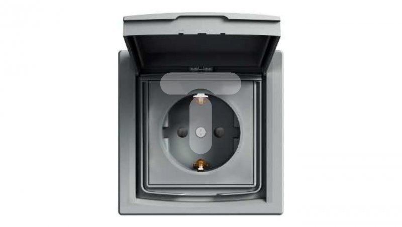 ASFORA Gniazdo SCHUKO IP44 z ramką (1-krotne) stal EPH3100362