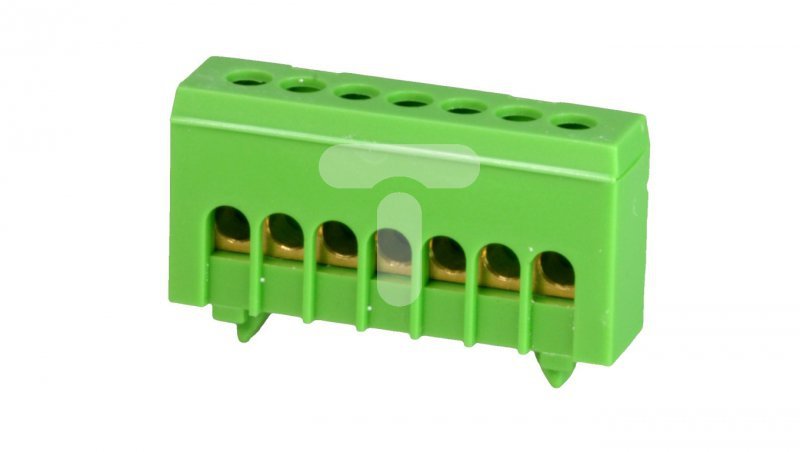 Zacisk przyłącz na TS35 izolowany ochronny PE 7-polowy 7x16mm2 zielony 870S-7FS 89821005
