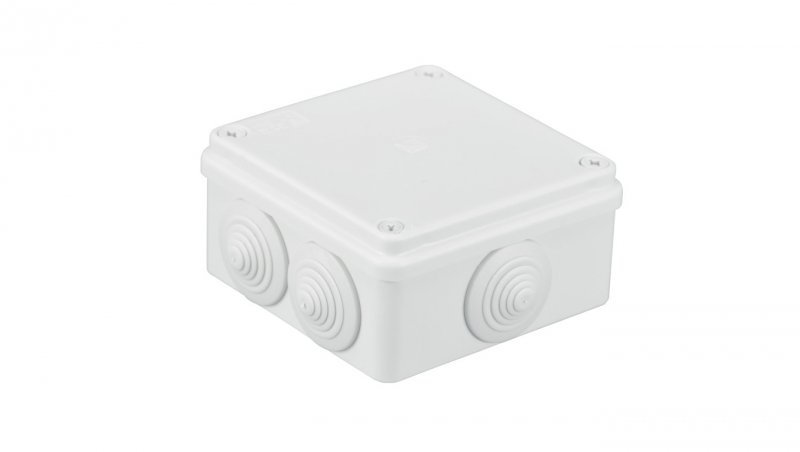 Puszka n/t hermetyczna 100x100x50 6 dławików IP55 biała S-BOX 106B