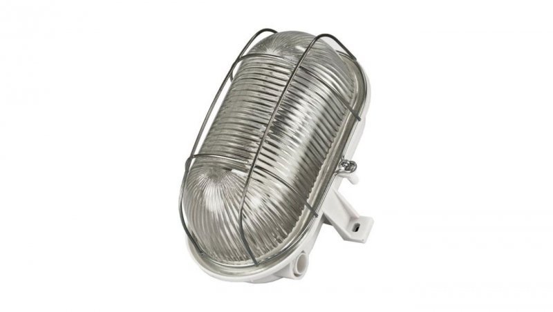Oprawa kanałowa OWAL 100W E27 z siatką metalową IP44 biała D.3152