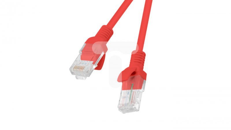 Kabel krosowy patchcord U/UTP kat.5e 10m czerwony PCU5-10CC-1000-R