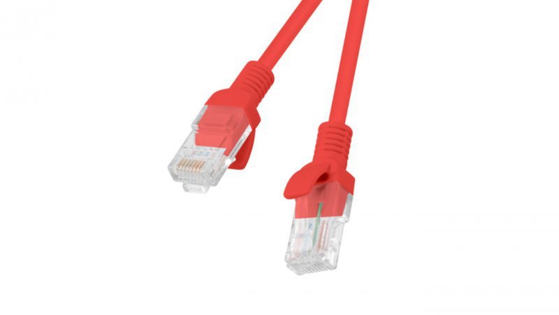 Kabel krosowy patchcord U/UTP kat.6 3m czerwony