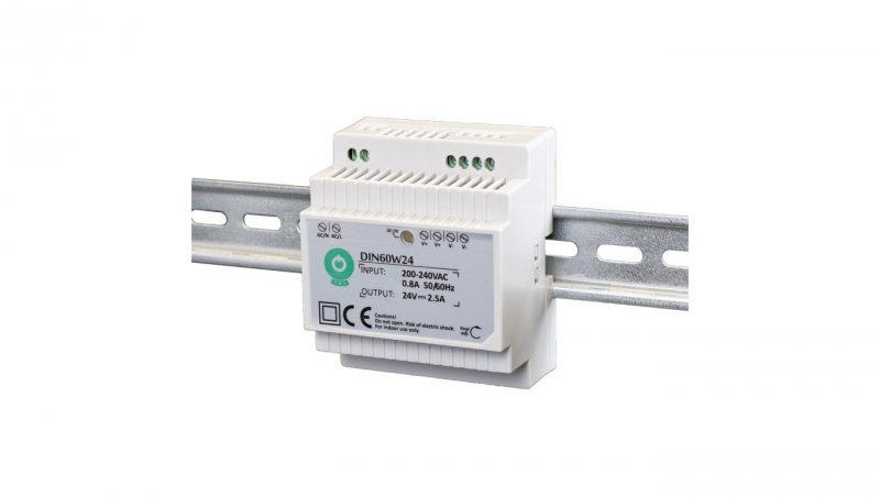 Zasilacz POS na szynę DIN 60W 12VDC 5A DIN60W12