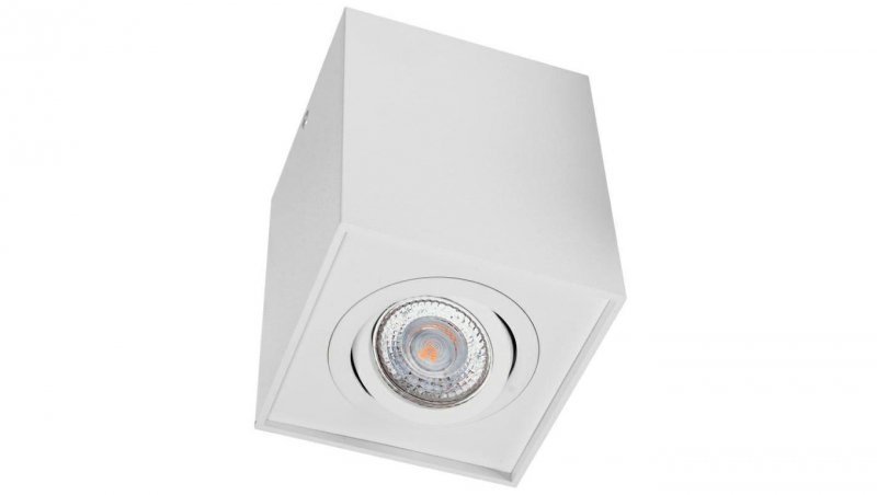 Oprawa sufitowa natynkowa INDI Gu10 230V sand white / biała piaskowana 97x97x124