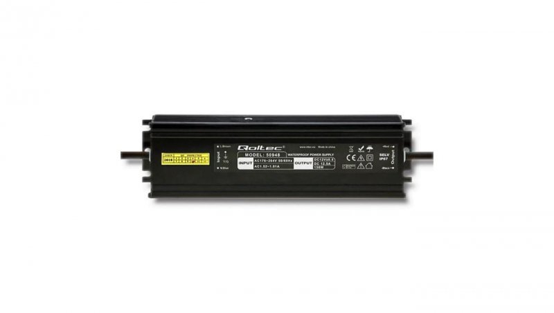 Qoltec Zasilacz impulsowy LED IP67 150W 12V 12.5A Wodoodporny Czarny