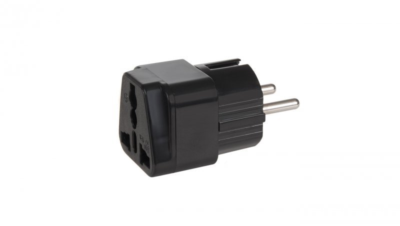Adapter gniazdo UK na wtyk EU uniwersalny Maclean MCE155 czarny MCE155