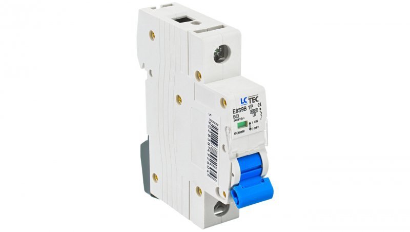 Wyłącznik nadprądowy 1P B 63A 6kA AC LC-Tec EBS9B-1B/63 LCTEC-EBS9B-1B/63
