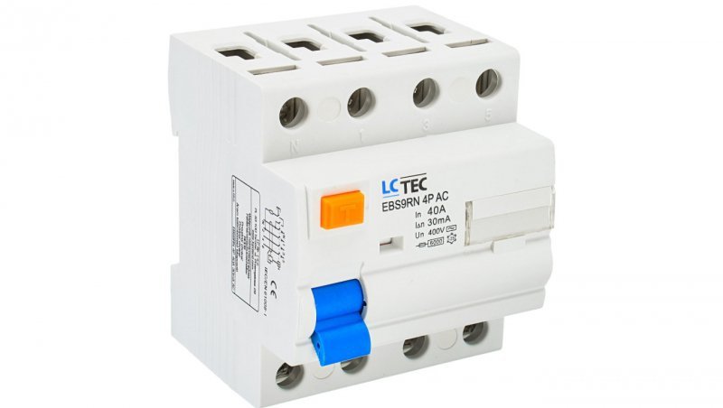 Wyłącznik różnicowoprądowy 4P 40A 30mA typ AC LC-Tec EBS9RN-4P/30/40/AC LCTEC-EBS9RN-4P/30/4