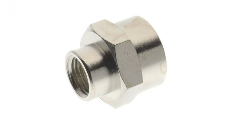 Mufa redukcyjna mosiężna niklowana G1/4w na G1/2w, 3010 1/4-1/2