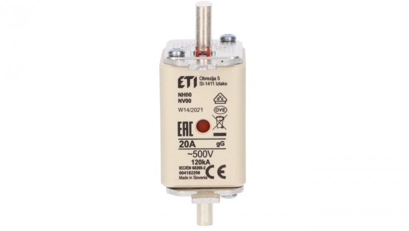 Wkładka bezpiecznikowa KOMBI NH00 gG 20A/500V 004182206 /3szt./