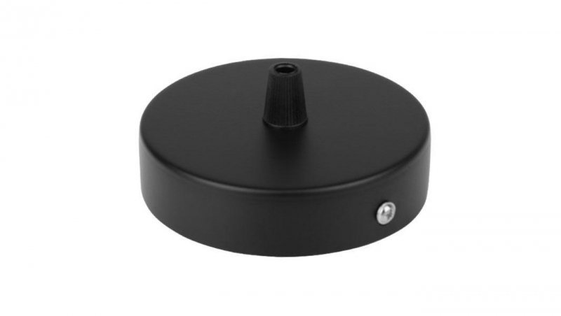 Maskownica do sufitu 80x25mm czarna do kabla w oplocie i lamp metalowa podsufitka