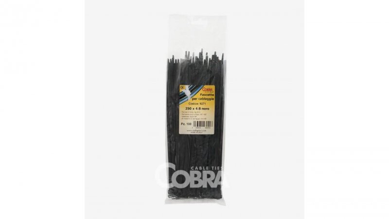 Opaska kablowa OPK 200x3,6 czarna UV COBRA /100szt./