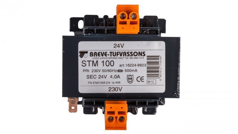 Transformator 1-fazowy STM 100VA 230/24V 16224-9923