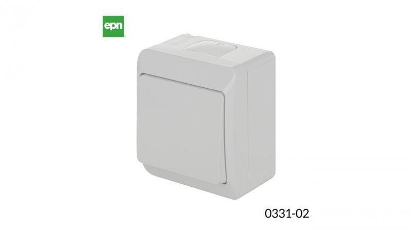 HERMES Łącznik schodowy hermetyczny IP44 biały ŁNT-1 0331-02