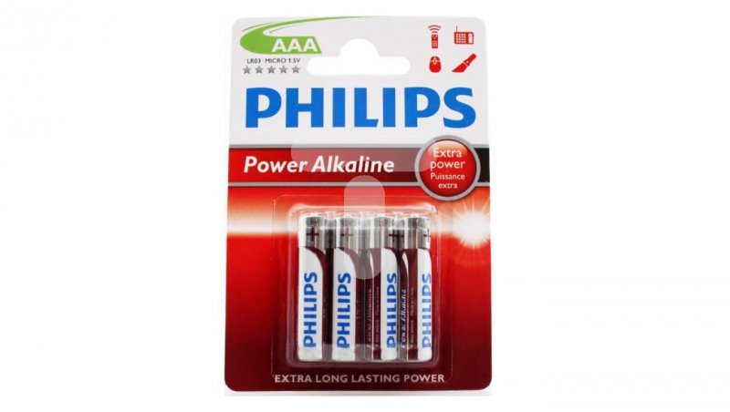 Bateria alkaliczna LR03 / AAA 1,5V POWER ALKALINE LR03P4B/10 /blister 4szt./