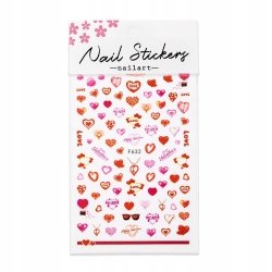 Naklejki do paznokci samoprzylepne walentynkowe serca F632