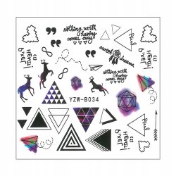 Naklejki wodne do paznokci geometryczne YZW-B034