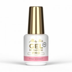 Żel do paznokci w butelce z pędzelkiem Gel in Bottle Molly Nails Pro Salon Pink Sorbet HEMA/Di-HEMA Free 15g
