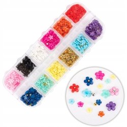 Kasetka z ozdobami Molly Nails akrylowe kwiatki mix kolorów Nr 2 ok. 300szt